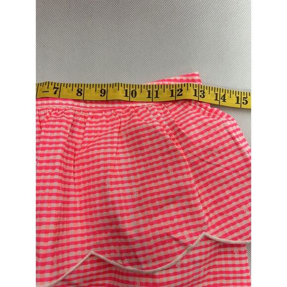 LILLY PULITZER Pink Gingham Thyme Peplum Barbiecore Skirt Size 2 - Picture 7 of 9
